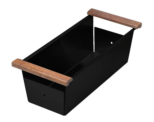 Main product image of Ruvati Stainless Steel Colander in Gunmetal Black with wooden handles