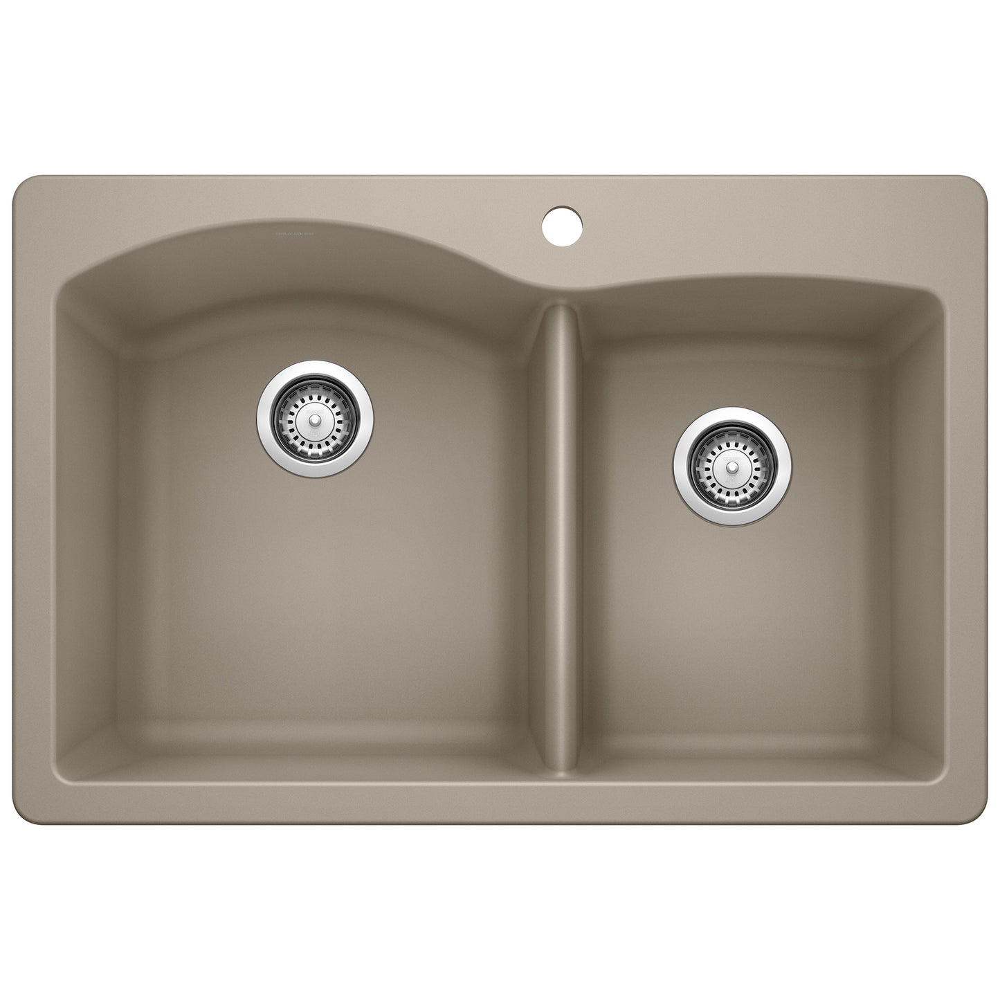 BLANCO Diamond SILGRANIT 33" 60/40 Double Bowl Dual Mount Kitchen Sink