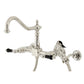 Kingston KS1243PKLBS Duchess Two-Handle Wall Mount Bridge Kitchen Faucet with Brass Sprayer, Antique Brass