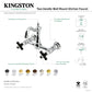 Kingston KS2443PKX Duchess Two-Handle Wall Mount Bridge Kitchen Faucet, Antique Brass