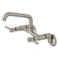 Kingston Brass KS823SB Concord Wall Mount Bridge Kitchen Faucet with stylish design and dual handles.