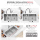 Stylish S-322XG 33" Undermount 60/40 Double Bowl Kitchen Sink