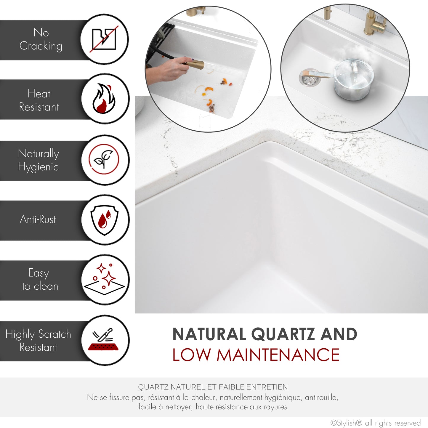 Stylish 32" Composite Granite Workstation Kitchen Sink