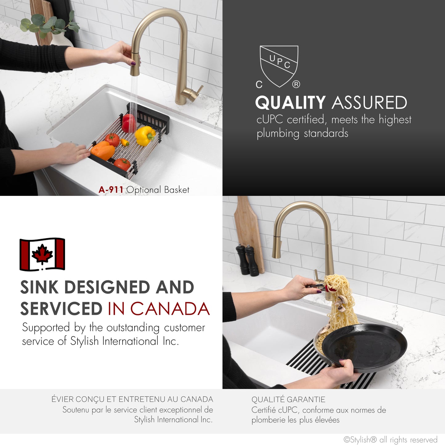 Stylish 32" Composite Granite Workstation Kitchen Sink