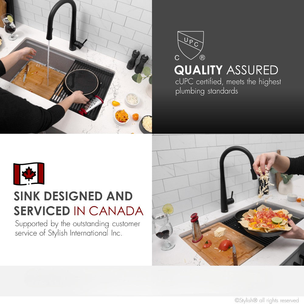 Stylish 32" Composite Granite Workstation Kitchen Sink