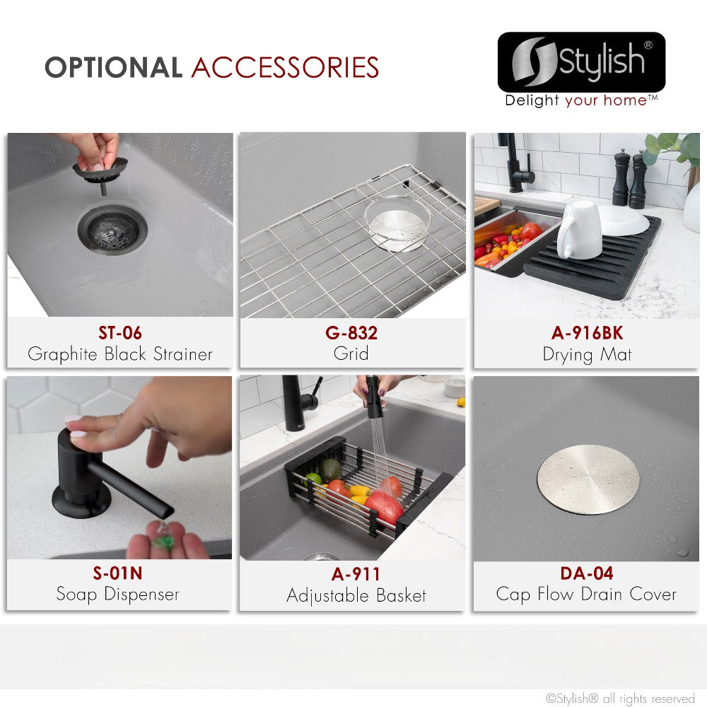 Stylish 32" Composite Granite Workstation Kitchen Sink