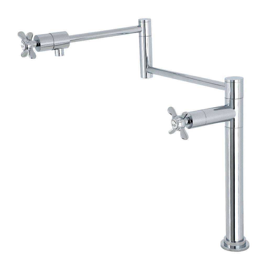 Kingston Brass KS4705BEX Essex Deck Mount Pot Filler Faucet, Oil Rubbed Bronze with elegant design and swing arms.
