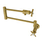 Kingston Brass KS4103BEX Essex Wall Mount Pot Filler Faucet, Antique Brass with foldable swing arms