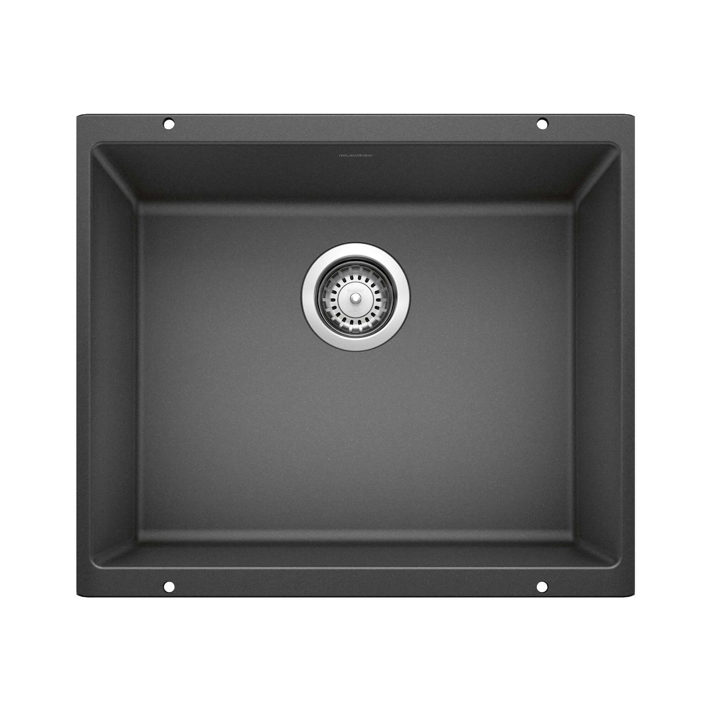 BLANCO Precis SILGRANIT 21" Single Bowl Undermount Kitchen Sink in Anthracite, perfect for small kitchens.