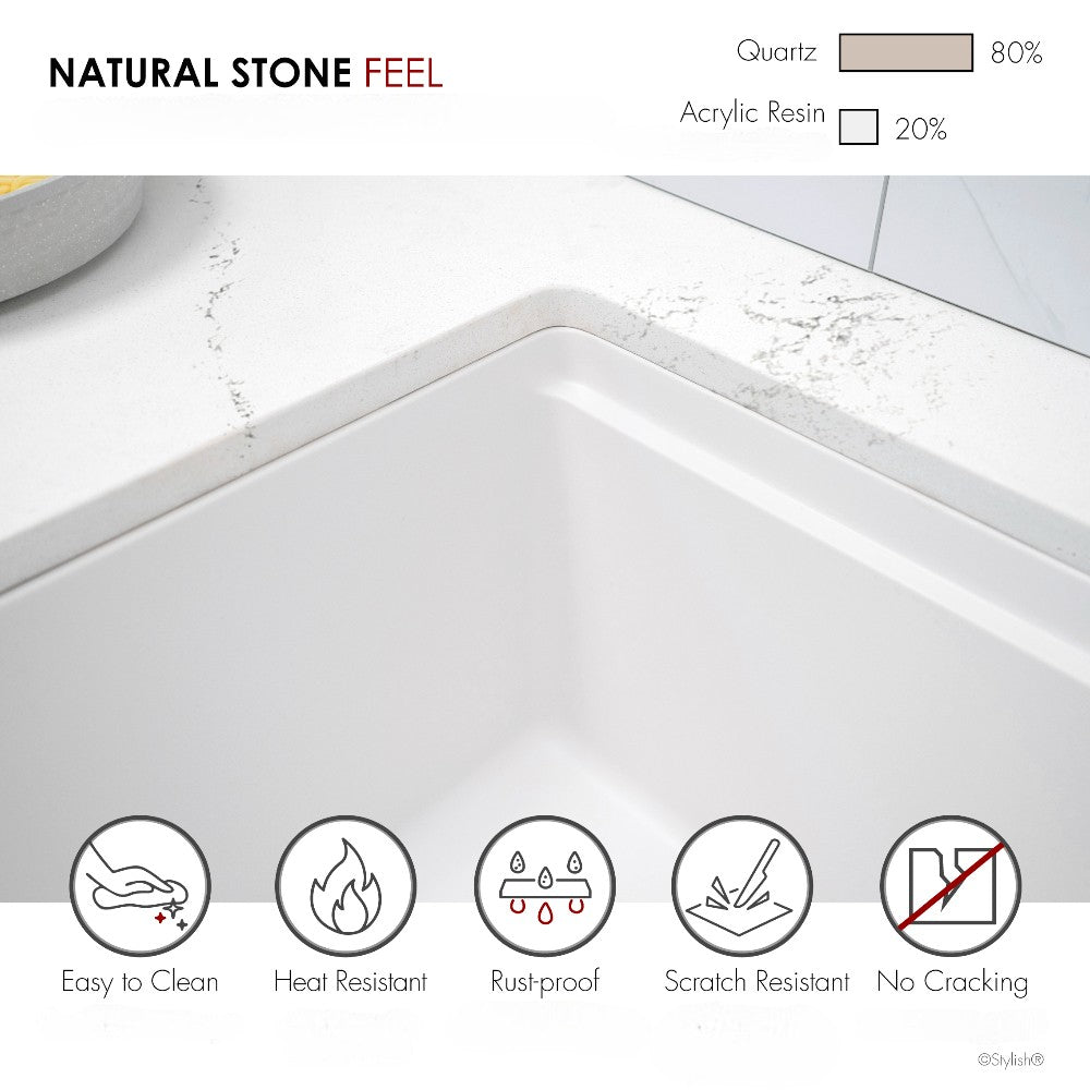 Stylish 32" Composite Granite Workstation Kitchen Sink