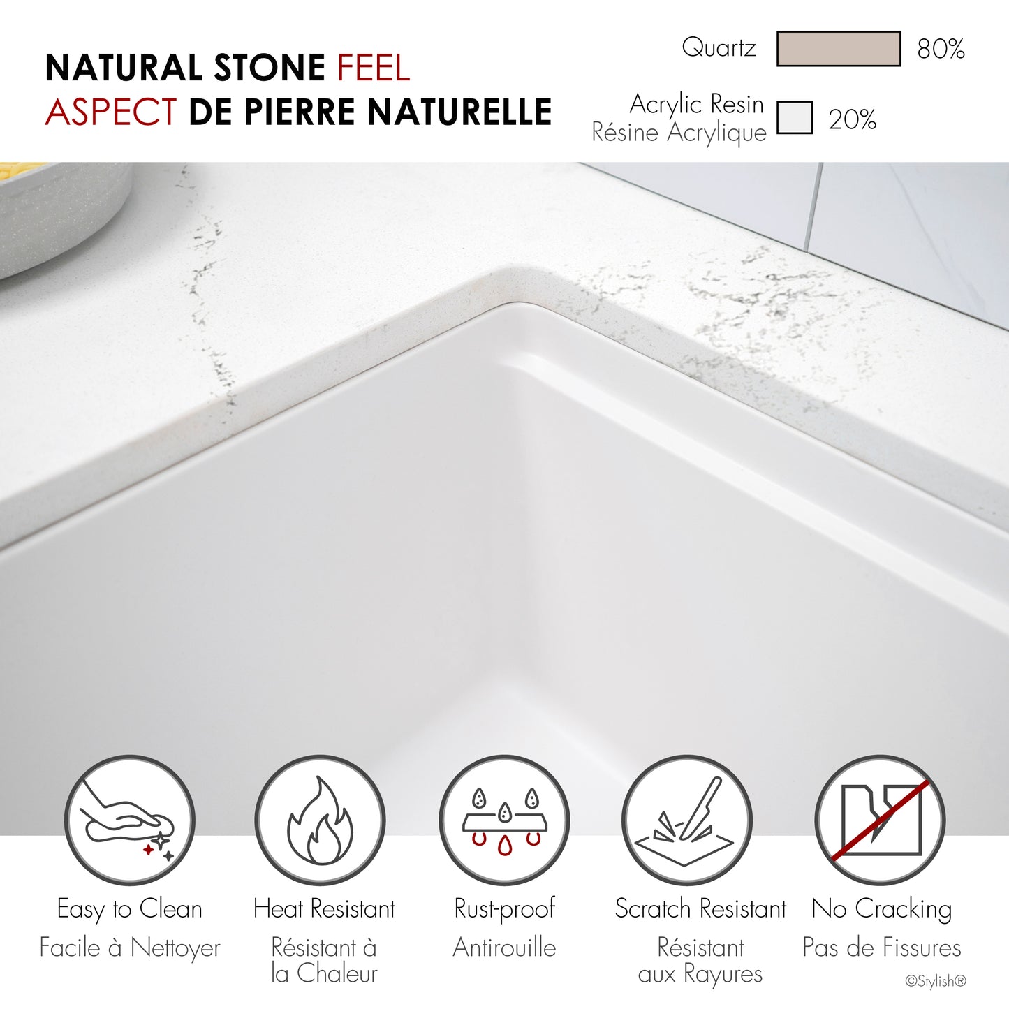 Stylish 32" Composite Granite Workstation Kitchen Sink