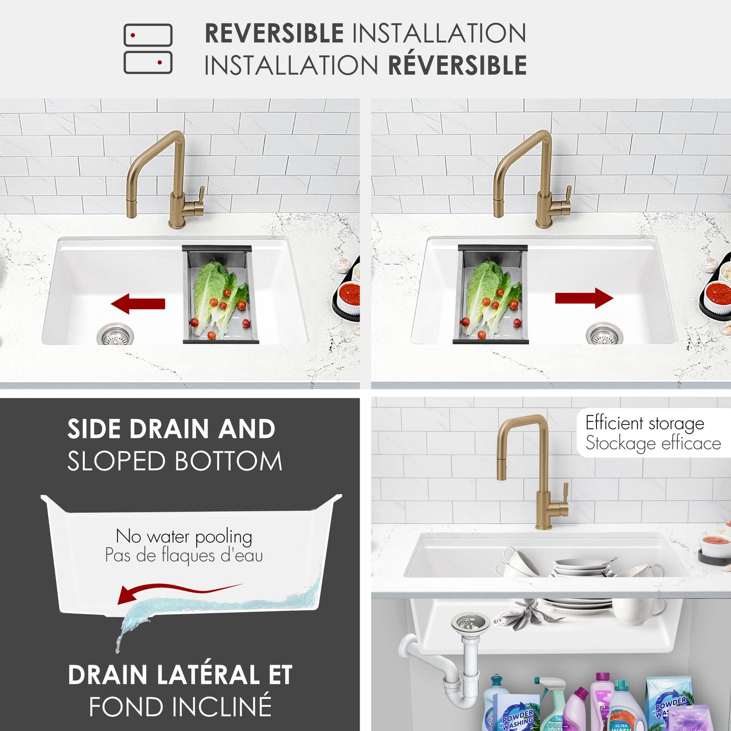 Stylish 32" Composite Granite Workstation Kitchen Sink