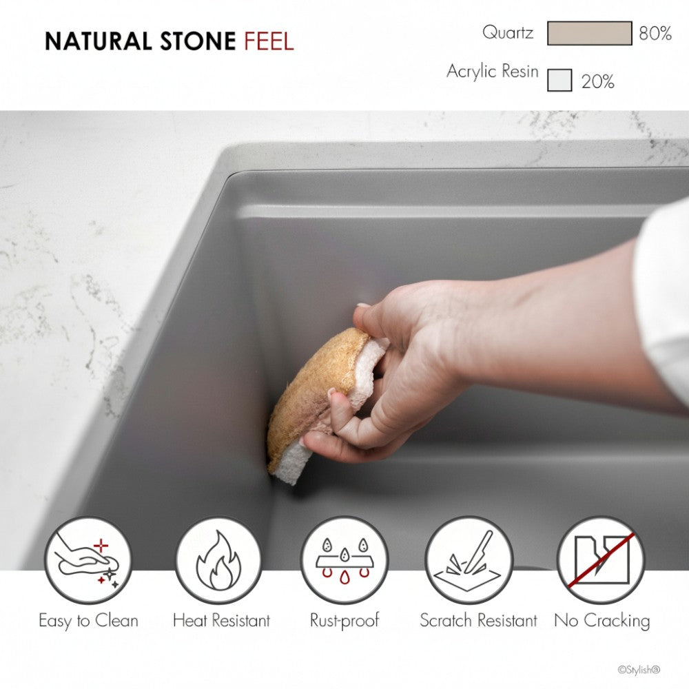 Stylish 32" Composite Granite Workstation Kitchen Sink