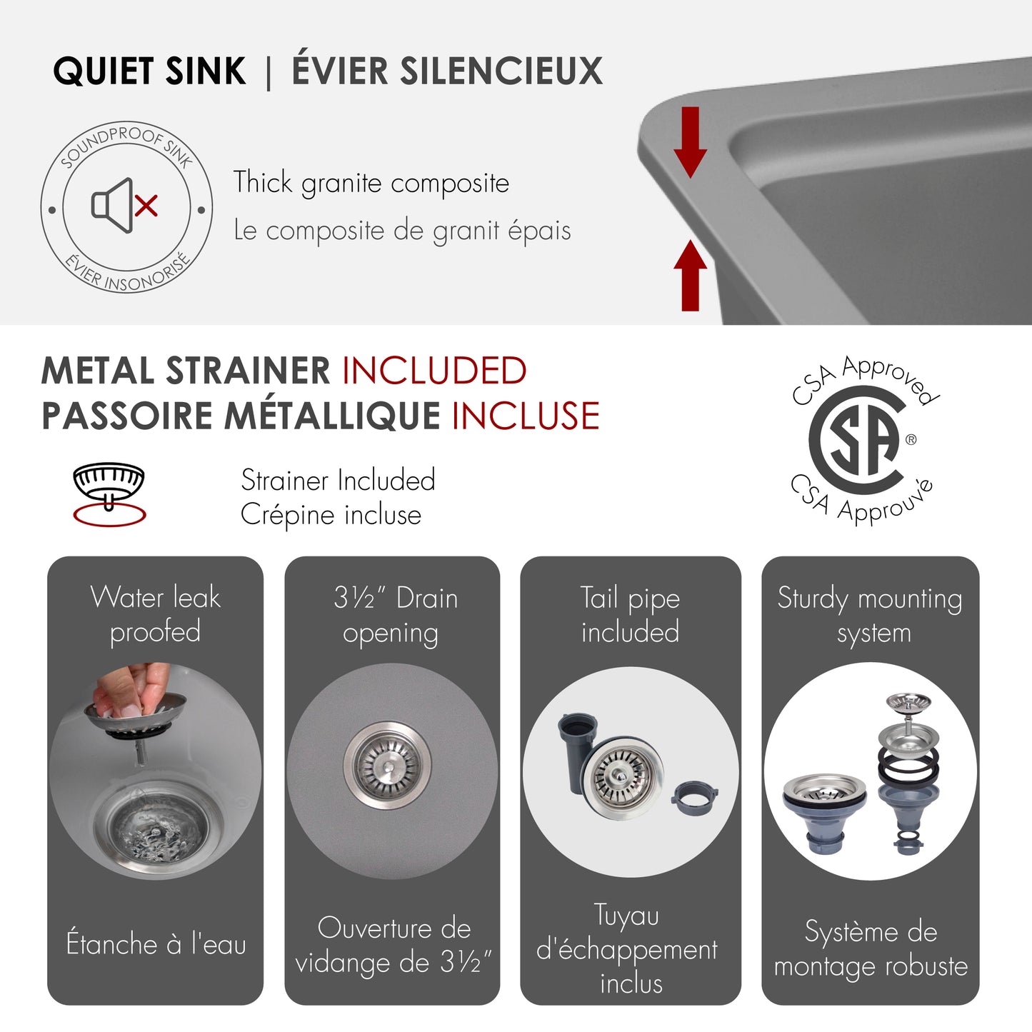 Stylish 32" Composite Granite Workstation Kitchen Sink