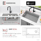 Stylish 32" Composite Granite Workstation Kitchen Sink