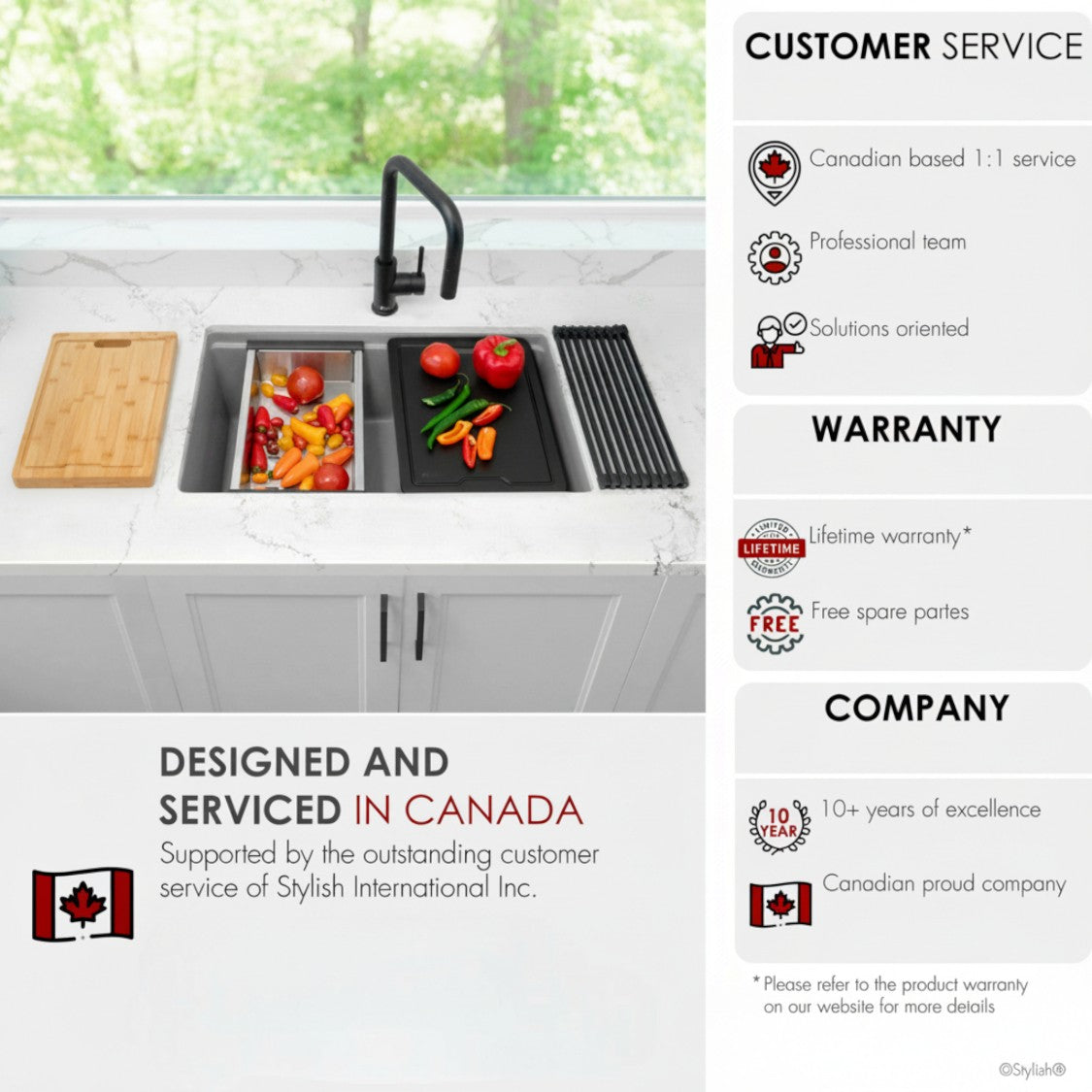 Stylish 32" Composite Granite Workstation Kitchen Sink