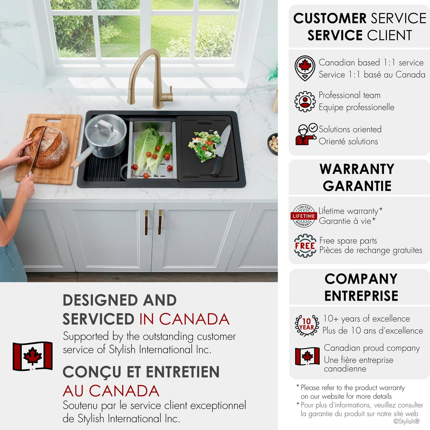 Stylish 32" Composite Granite Workstation Kitchen Sink