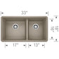 BLANCO Precis SILGRANIT 33" 60/40 Double Bowl Undermount Kitchen Sink