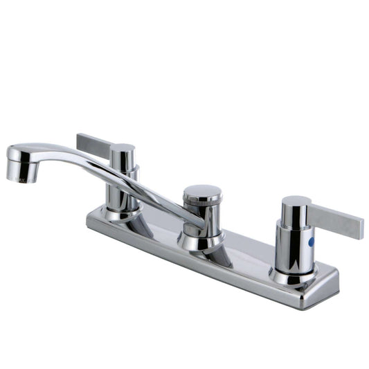 KINGSTON Brass 8" NuvoFusion Centerset Kitchen Faucet - Polished Chrome