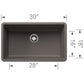 BLANCO Precis SILGRANIT 30" Single Bowl Undermount Kitchen Sink