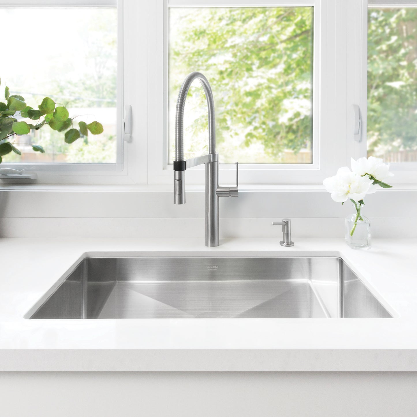 BLANCO Precision R10 32" Super Single Bowl Undermount Stainless Steel Kitchen Sink in a modern kitchen setting.