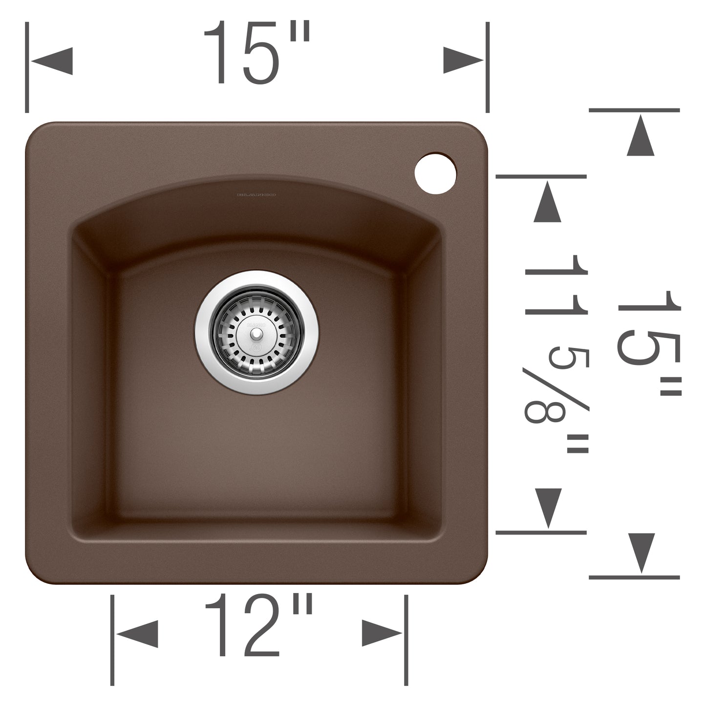 BLANCO Diamond SILGRANIT 15" Dual Mount Bar Sink