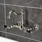 Kingston KS1263PKL Duchess Two-Handle Wall Mount Bridge Kitchen Faucet, Antique Brass
