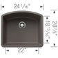 BLANCO Diamond SILGRANIT 24" Single Bowl Undermount Kitchen Sink
