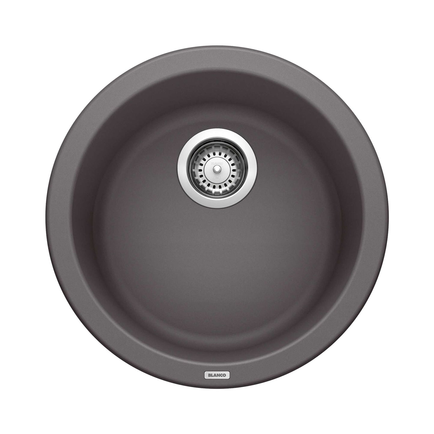BLANCORONDO SILGRANIT 18" Dual Mount Bar Sink showcasing a distinctive round design and smooth basin shape.