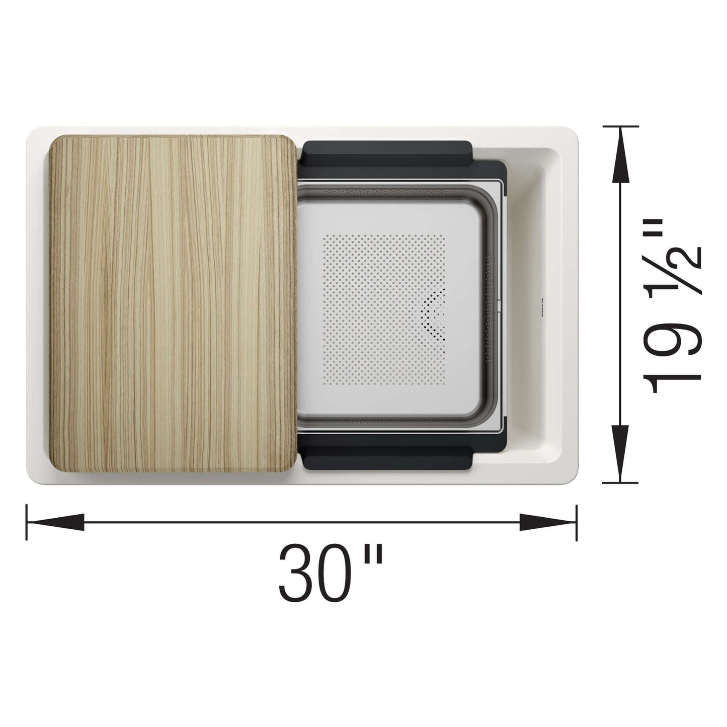 BLANCO Inteos SILGRANIT 30" Single Bowl Reversible Undermount Workstation Kitchen Sink