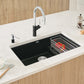BLANCO Precis Cascade SILGRANIT 29" Single Bowl Undermount Kitchen Sink with Colander