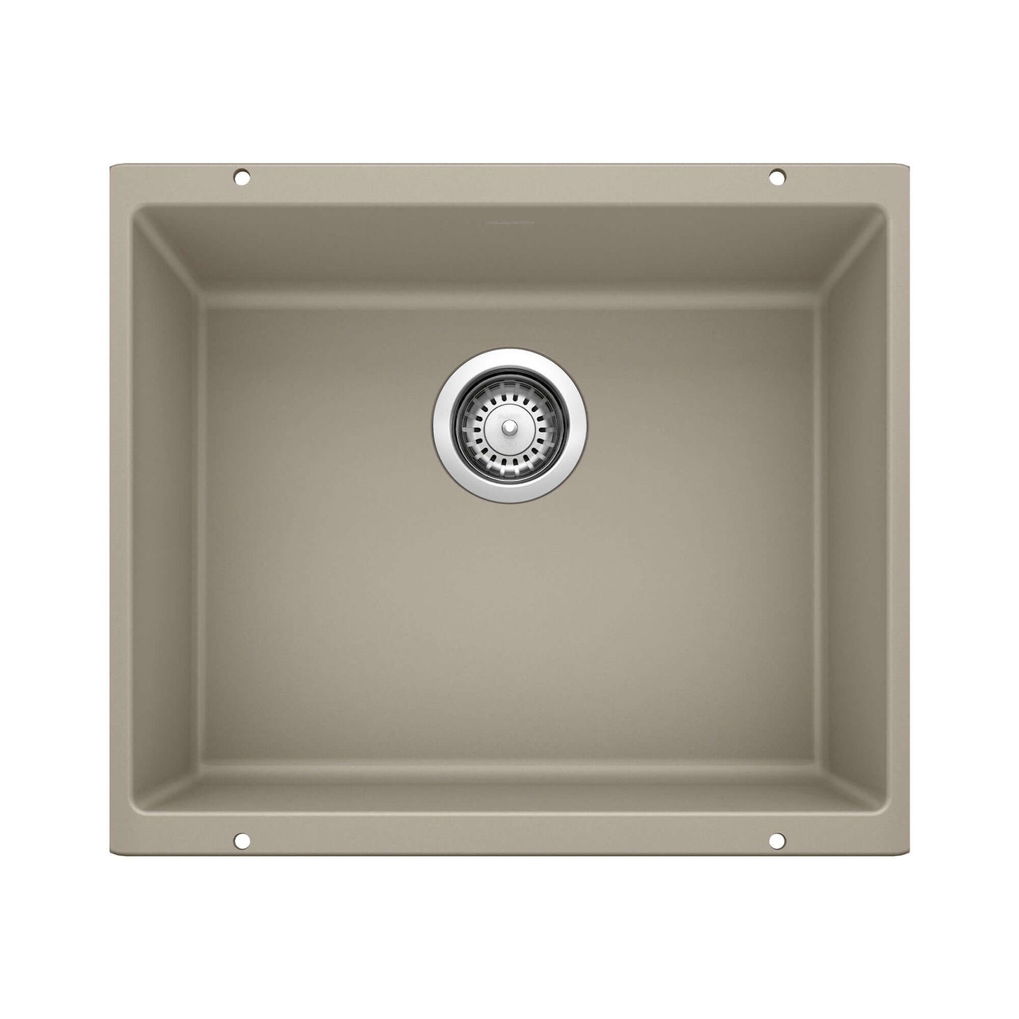 BLANCO Precis SILGRANIT 21" Single Bowl Undermount Kitchen Sink in Truffle color, perfect for small kitchens and prep zones.