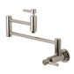 Kingston Brass KS8103DL Concord Wall Mount Pot Filler Faucet, Antique Brass with polished nickel finish.