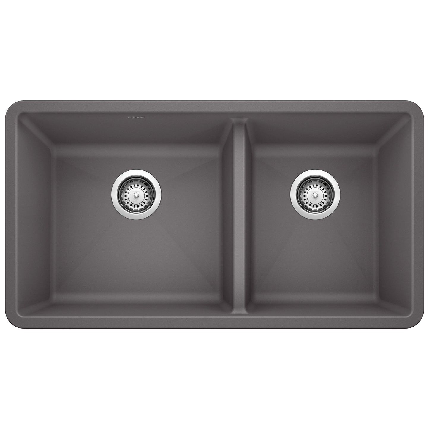 BLANCO Precis SILGRANIT 33" 60/40 Double Bowl Undermount Kitchen Sink with clean geometric lines and spacious dual-bowl design.