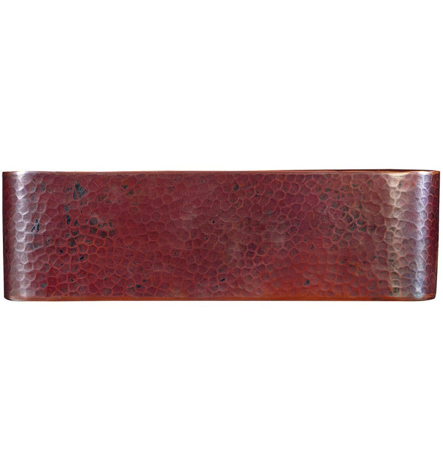 Thompson Texcoco 18" Hammered Aged Copper Rectangular Bathroom Sink - BPCD-1812BC - view 2