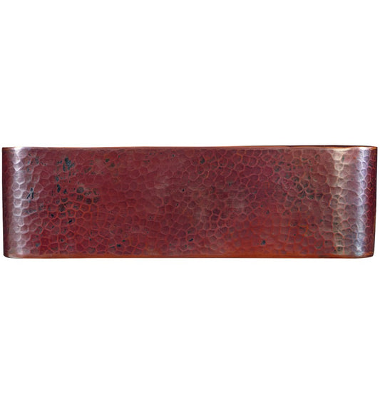 Thompson Texcoco 18" Hammered Aged Copper Rectangular Bathroom Sink - BPCD-1812BC - view 2