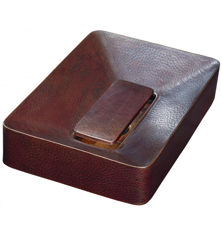 Thompson Texcoco 18" Hammered Aged Copper Rectangular Bathroom Sink - BPCD-1812BC
