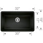 BLANCO Precis SILGRANIT 32" Super Single Undermount Kitchen Sink