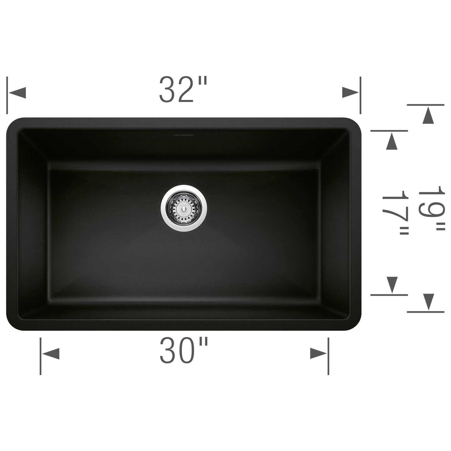 BLANCO Precis SILGRANIT 32" Super Single Undermount Kitchen Sink