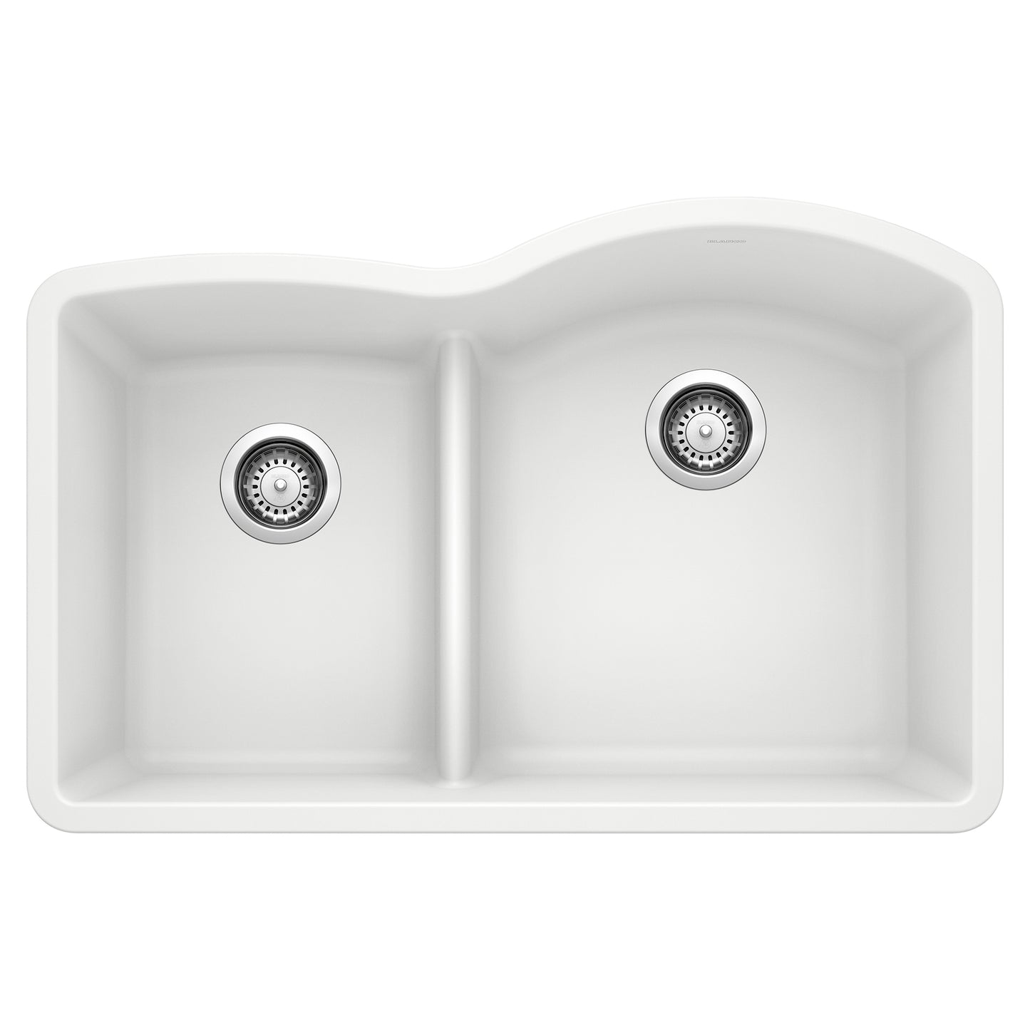 BLANCO Diamond SILGRANIT 32" 40/60 Reverse Double Bowl Undermount Kitchen Sink with Low Divide