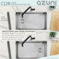 Stylish Azuni 28" Stainless Steel Undermount Kitchen Sink