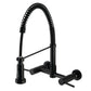 Gourmetier GS8187DL Concord Double-Handle Wall-Mount Pre-Rinse Bridge Kitchen Faucet, Brushed Brass with sleek design