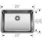 BLANCO Formera 25" Single Bowl Undermount Stainless Steel Kitchen Sink