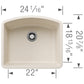 BLANCO Diamond SILGRANIT 24" Single Bowl Undermount Kitchen Sink