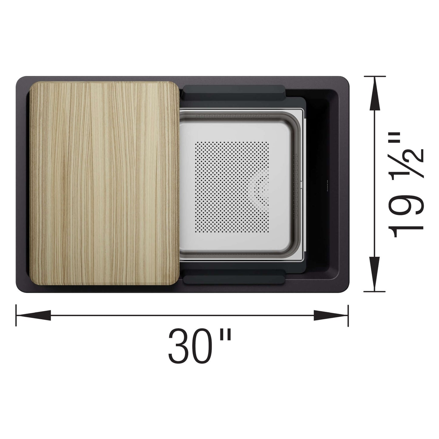 BLANCO Inteos SILGRANIT 30" Single Bowl Reversible Undermount Workstation Kitchen Sink