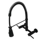 Gourmetier GS8287DL Concord Double-Handle Wall-Mount Pre-Rinse Bridge Kitchen Faucet, Brushed Brass in Matte Black finish