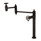 Kingston Brass KS3703RKZ Wendell Deck Mount Pot Filler Faucet with Knurled Handle, Antique Brass