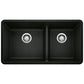 BLANCO Precis SILGRANIT 33" 60/40 Double Bowl Undermount Kitchen Sink