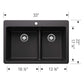 BLANCO Liven SILGRANIT 33" 60/40 Double Bowl Dual Mount Kitchen Sink with Low Divide