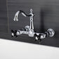 Kingston KS1263PKX Duchess Two-Handle Wall Mount Bridge Kitchen Faucet, Antique Brass